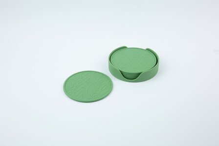 Siliconen set glas onderzetters 7-delig Sage Green