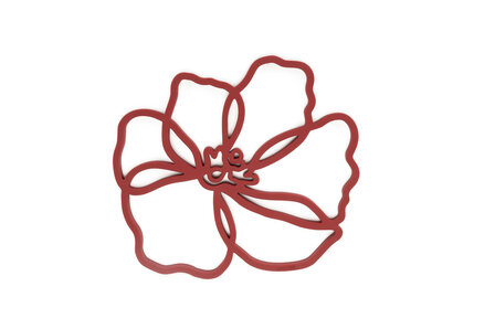 Siliconen pannenonderzetter Poppy Dark Red