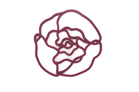 Siliconen pannenonderzetter Peony Burgundy