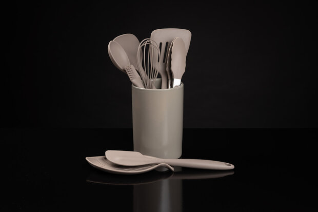 Aardewerk spatelpot Nutmeg Grey