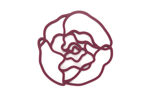 Siliconen pannenonderzetter Peony Burgundy