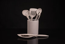 Aardewerk spatelpot Nutmeg Grey