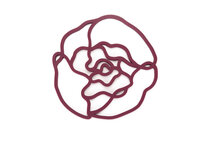 Silicone pan coaster Peony Burgundy