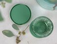 Siliconen set glas onderzetters 7-delig Sage Green